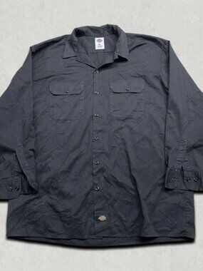 Dickies Long Sleeve Button Up Workwear Shirt XL - Black
